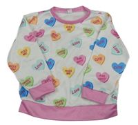 Bielo-ružová mikina so srdiečkami Shein