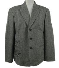 Dámský černo-bílý vzorovaný vlněný blejzr s květy Gerry Weber