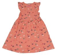 Ružové bavlnené šaty s motýly Alive