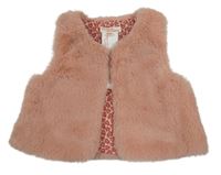 Ružová kožušinová podšitá vesta Du Pareil
