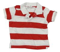 Červeno-biele pruhované polo tričko zn. H&M