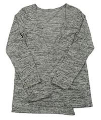 Sivý melírovaný úpletový cardigan C&A