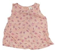 Světlerůžový vzorovaný top s žabkami a klobouky C&A