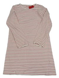 Bílo-červená pruhovaná noční košile s mašlí Tchibo