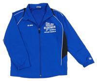 Modro-čierna šušťáková športová bunda s nápisom JAKO