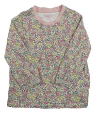 Bílo-barevné květované triko Tchibo