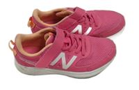 Růžové koženkovo/síťované botasky New Balance vel. 32