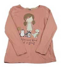 Ružové tričko s dívkou a zvieratkami Dopodopo