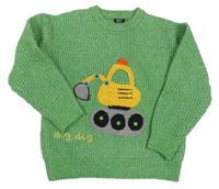 Zelený melírovaný svetr s bagrem Next