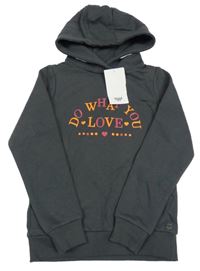 Nové -  Šedá mikina s nápisem a kapucí Yigga