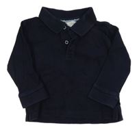 Tmavomodré polo tričko Zara