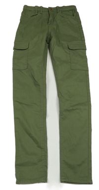 Khaki skinny rifle s kapsami H&M