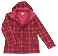 Fuchsiovo-růžová kostkovaná softshellová bunda s kapucí Charles Vögele