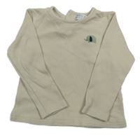 Béžové rebrované tričko so slonom