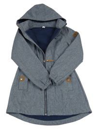 Tmavomodrá melírovaná softshellová parka s kapucí Yigga