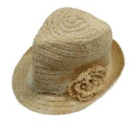 Béžovcý třpytivý slamák s květem George