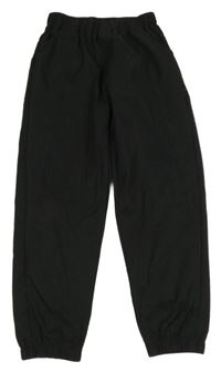 Čierne šušťákové cuff nohavice