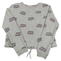 Sivá crop mikina s nápismi H&M