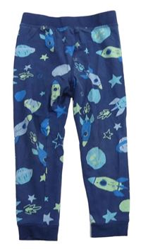 Tmavomodré pyžamové nohavice s raketami M&S