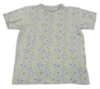Sivo-modro-žlté vzorované tričko Primark