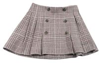 Sivo-ružovo-strieborná kockovaná skladaná sukňa Matalan