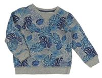 Šedá mikina s listy Mothercare