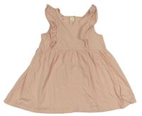 Svetloružové šaty s volánikmi zn. H&M