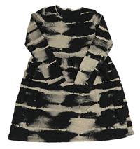 Čierno-béžové batikované bavlnené šaty H&M