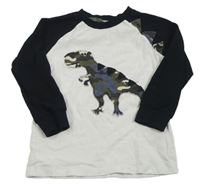 Bílo-černé triko s dinosaurem Matalan
