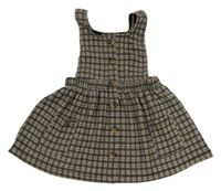 Sivo-béžová kockovaná na traká sukňa Primark