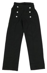 Čierne slávnostné nohavice s gombíky