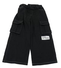 Černé široké rifle s kapsami Shein 