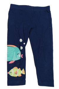 Tmavomodré capri legíny s rybičkami Carter´s