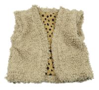 Béžová huňatá podšitá vesta