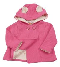 Růžový prošívaný mikinový podšitý kabátek s kapucňou Ted Baker