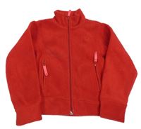 Červená fleecová prepínaci mikina