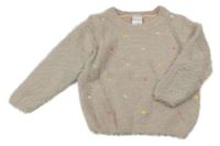 Svetloružový hviezdičkovaný chlpatý sveter C&A