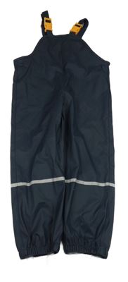 Tmavomodré voděodolné kalhoty s kšandami Lupilu