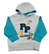 Šedo-azurová mikina s Paw Patrol a kapucí Nickelodeon