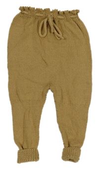 Béžové pletené nohavice