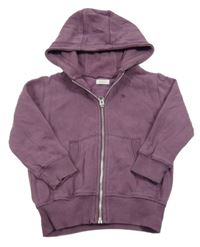 Fialová prepínaci mikina s palmou a kapucňou Next