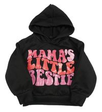 Čierna mikina s nápisom a kapucňou