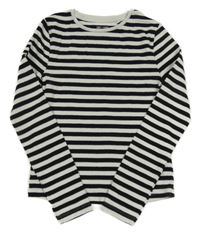 Čierno-biele pruhované tričko F&F