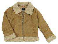 Béžová semišová zateplená bunda Sinsay