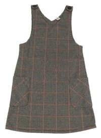 Čierno-bielo-červené kockované šaty Tu