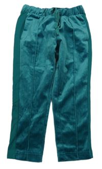 Tmavozelené plyšové nohavice Topolino