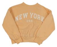 Oranžová crop mikina s nápisom F&F