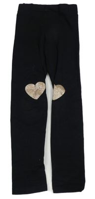 Čierne legíny so srdiečkami H&M