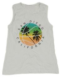 Biele tielko s palmami H&M