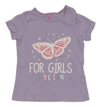 Levndulové tričko s motýlom Lupilu